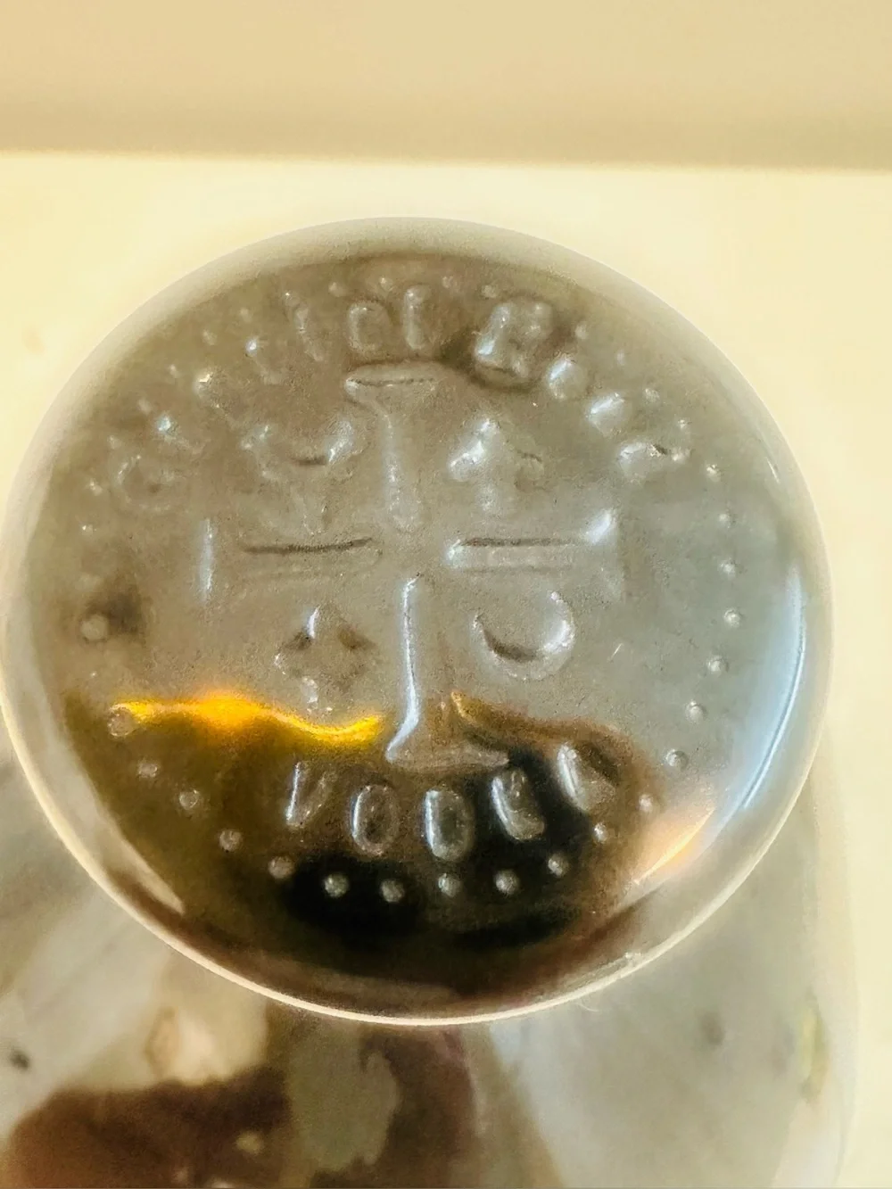 Crystal Skull Head Black Onyx Glass Decanter Bottle Decor (Empty)